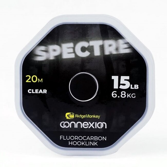 Поводочный материал флюрокарбоновый Ridge Monkey Connexion Spectre Fluorocarbon Hooklink Clear 15Lb/6,8kg 20м Поводочный материал флюрокарбоновый Ridge Monkey Connexion Spectre Fluorocarbon Hooklink Clear 15Lb/6,8kg 20м