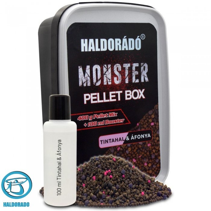 Набор для флета Haldorado MONSTER Pellet Box Squid & Blueberry 2,3,4mm 400g