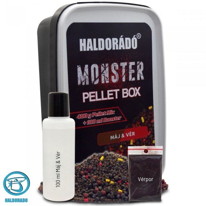 Набор для флета Haldorado MONSTER Pellet Box Liver & Blood 2,3,4mm 400g