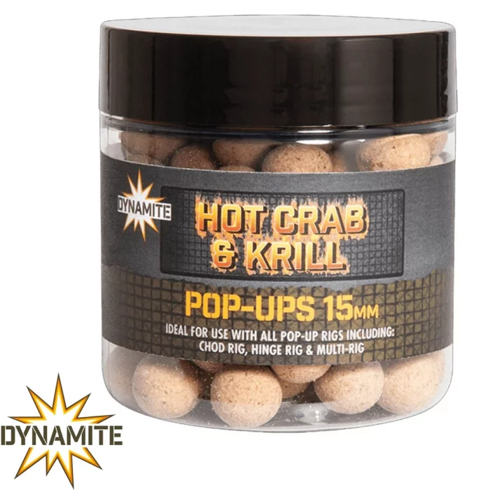 Поп-ап Dynamite Baits Hot Crab & Krill Pop Ups 15mm