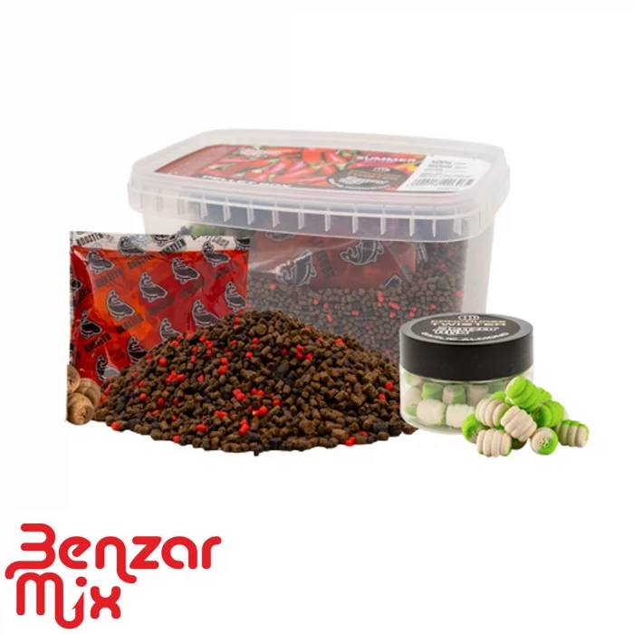 Набор для флета Benzar Mix Summer Pellet Box Twister Chili-sausage 400g + 150ml