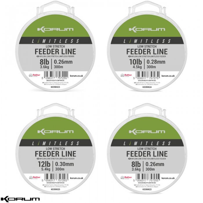 Леска Korum Limitless Low Stretch Feeder Line 0,26mm 8lb 3,6kg 300m