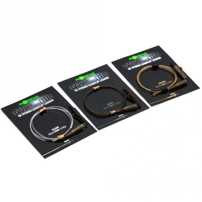 Готовый монтаж Korda Dark Matter Leader QC Hybrid Clip Weed 40lb/18,20kg 1m 1шт