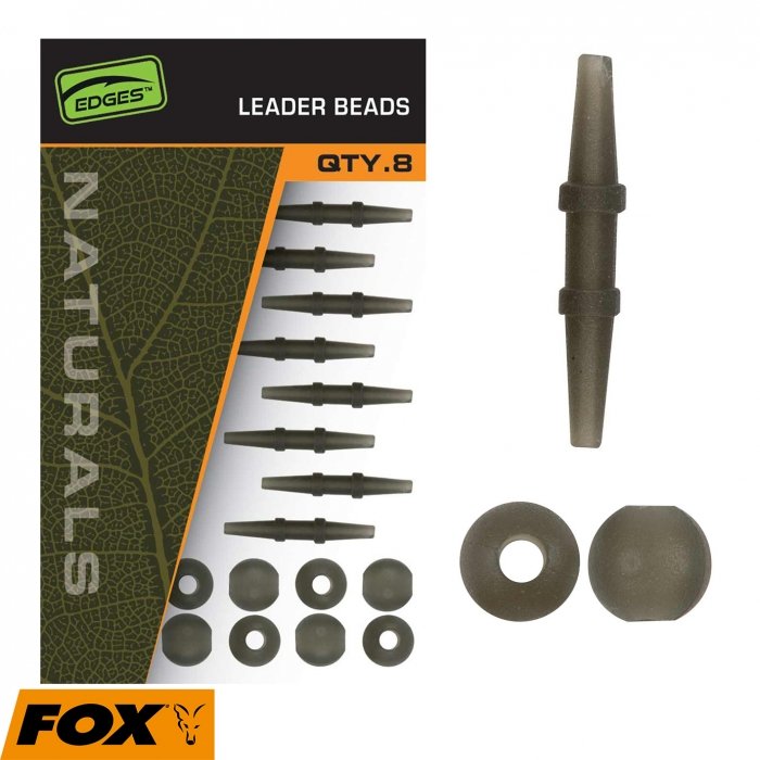 Бусина для вертолета Fox Edges Naturals Leader Beads 8pcs Бусина для вертолета Fox Edges Naturals Leader Beads 8pcs