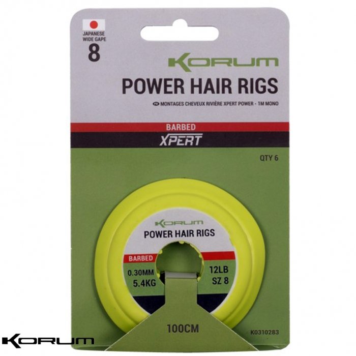 Готовый поводок Korum Power Hair Rigs Barbed 1m 10lb 0.28mm Size 12 6pcs Готовый поводок Korum Power Hair Rigs Barbed 1m 10lb 0.28mm Size 12 6pcs