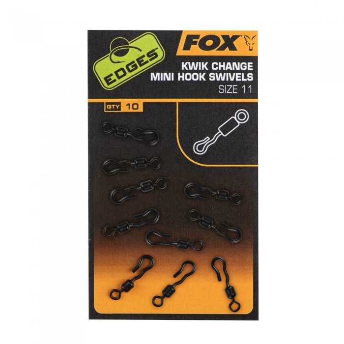 Вертлюг быстросьемный с кольцом Fox Kwik Change Mini Hook Swivel Size 11 10шт Вертлюг быстросьемный с кольцом Fox Kwik Change Mini Hook Swivel Size 11 10шт